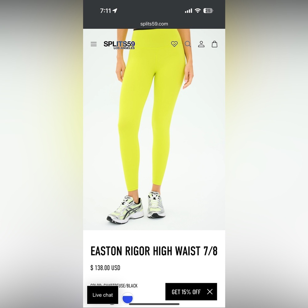 splits59 easton high waist leggings in neon yellow